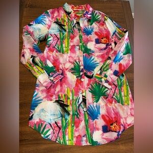 Soft Surroundings Breezy Bloom Tropical Tunic Medium